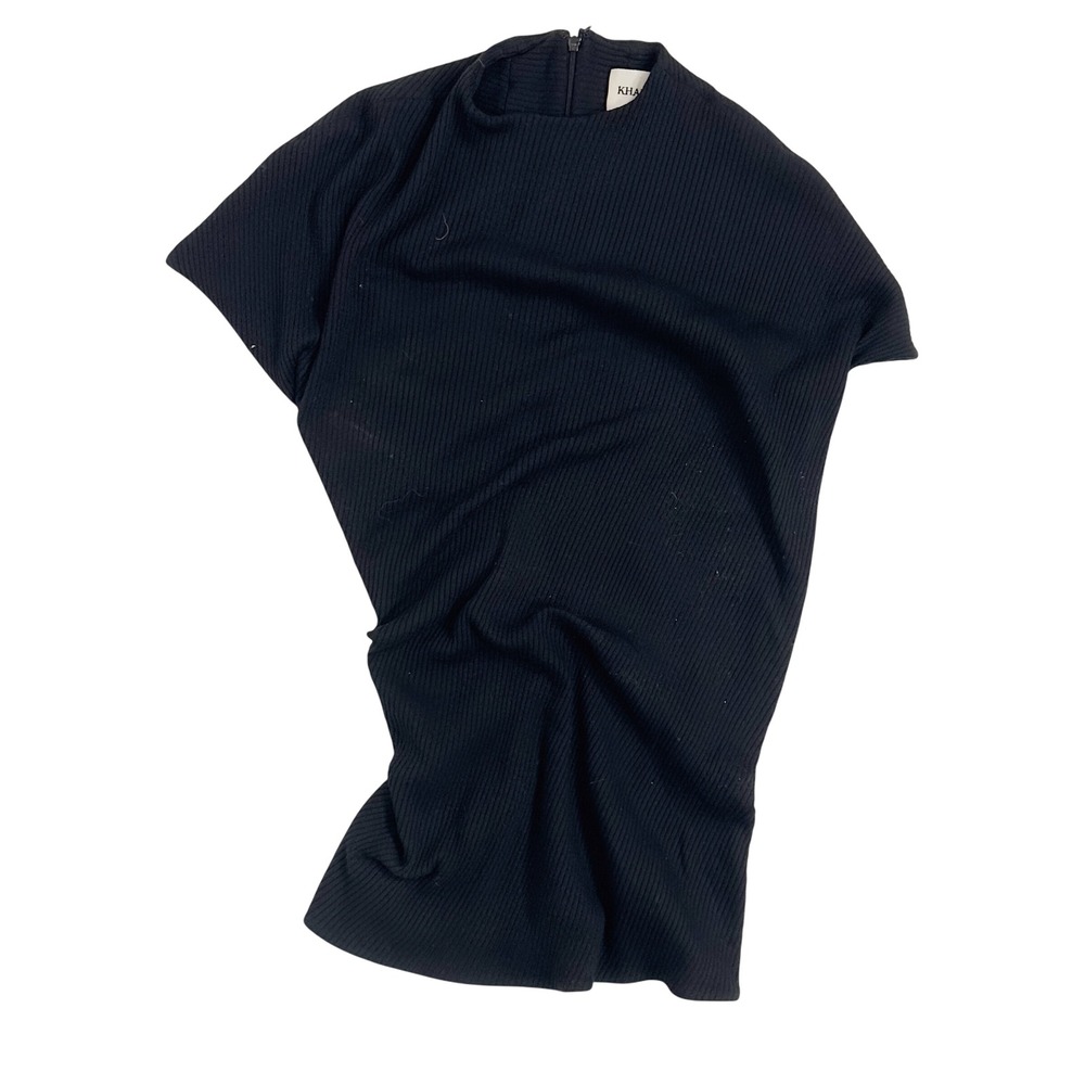KHAITE Helene Paneled Ribbed Stretch-Cotton Top - XL (10)